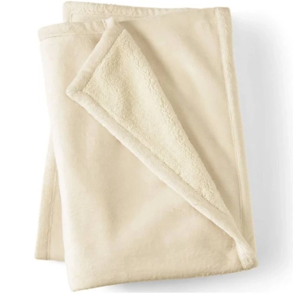Lands' End Sherpa Fleece Throw Blanket