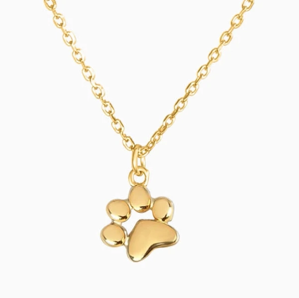 Teeny Tiny Paw Necklace 18K Gold Vermeil Adjustable Personalised Engraving Pet Memorial Gift For Cats and Dogs by Pawsome Couture
