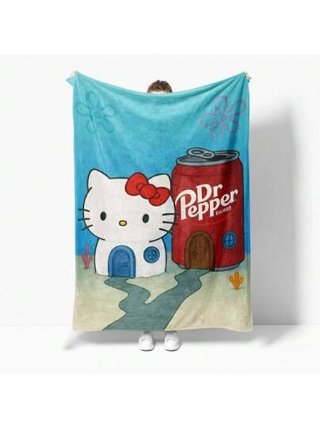 Dr. Pepper Soft Flannel Throw Blanket - Cozy & Warm For Sofa, Bed, Office & Travel - Perfect Christmas, Mother's Day & Holiday Party Gift