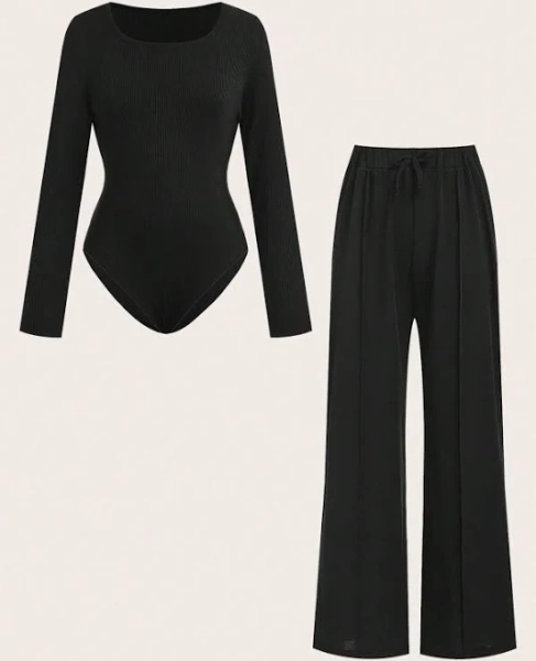 SHEIN Tween Girl Slim Fit Romper Top and Pants Set