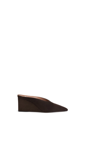 MULES COMPENSEES CUBE EN SUEDE