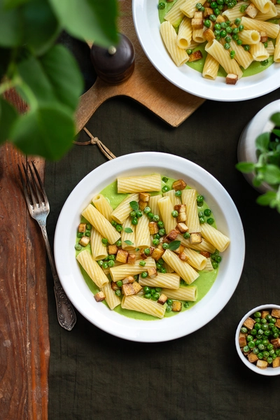 Crème petits pois féta 