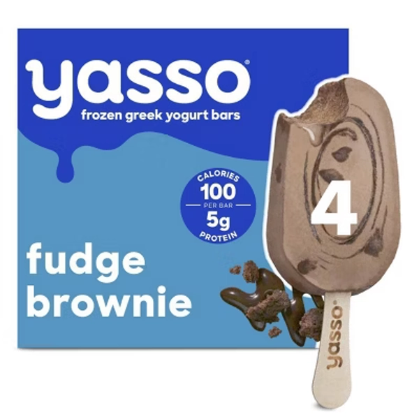 Yasso Frozen Greek Yogurt - Fudge Brownie Bars - 4ct