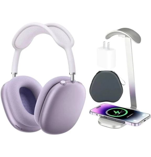 Apple - AirPods Max (USB-C) - Purple + Power Adapter, Headphone Stand/Charging Pad & Carrying Case