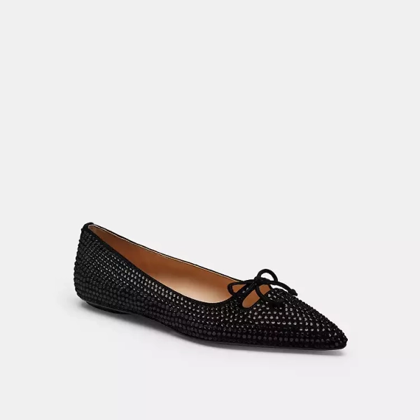 Black Flat With Crystals