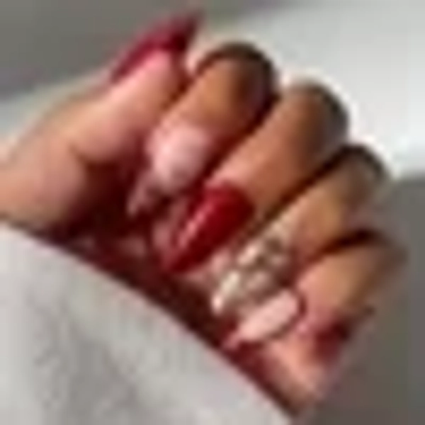 Salon Perfect Artificial Fake Press On Nails, 417 Charmed, Gold Rose, Medium Almond, File, Glue, and Prep Pad Included, 30 Nails