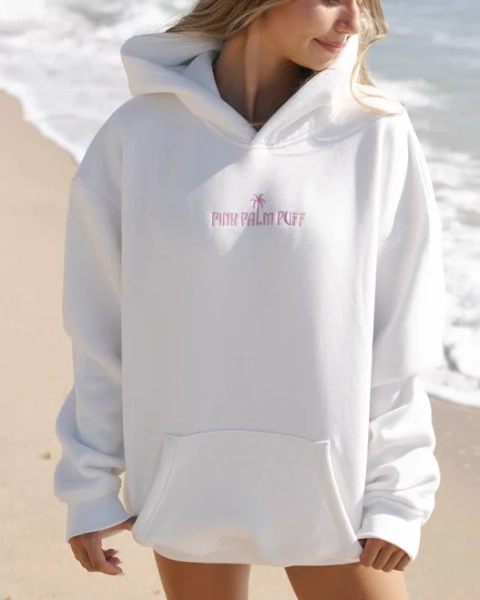 Pink Palm Puff Hoodie