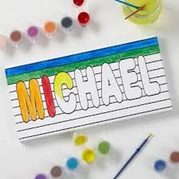 Personalized Kids DIY Canvas - Paint It! - 5 1/2 x 11