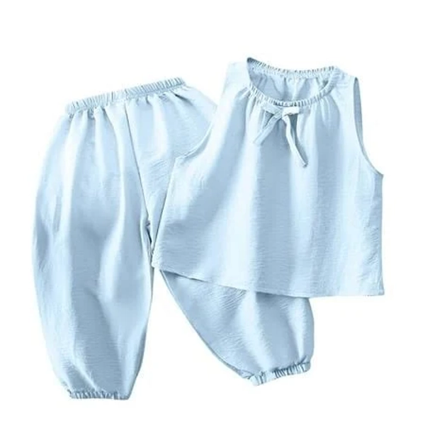 Girls Sleeveless Bowknot Shirts and Pants Set