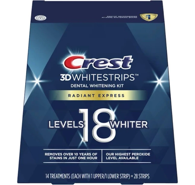 Crest 3DWhitestrips Radiant Express At-Home Teeth Whitening Kit