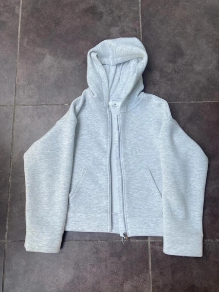 Sweat zippé à capuche H&M gris clair – 134/140