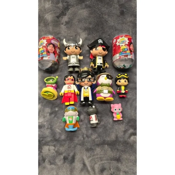 Ryans World Mystery Figure Lot Red Titan Pirate Viking Combo Panda 11pc Set1