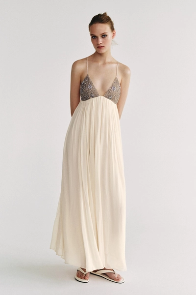 ZW COLLECTION BEADED MIDI DRESS - Ecru - XS