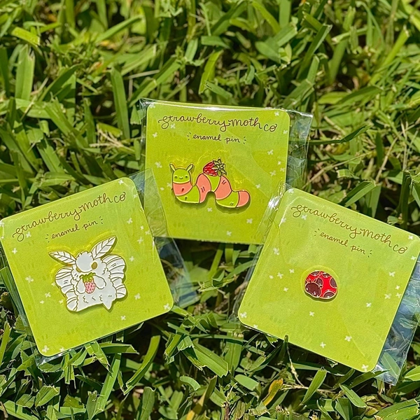 Buggies Pin Trio | Soft Enamel Pins | assorted sizes | Cute Bug Art