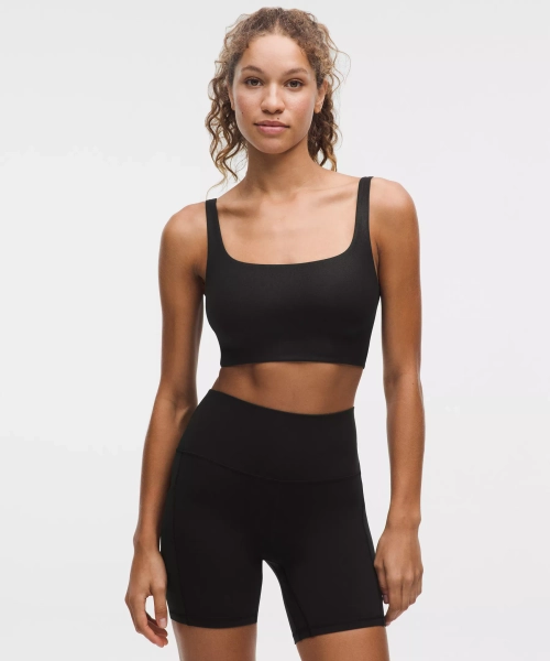 Bend This Scoop and Square Bra Light Support, A–C Cups *Shine - Luxe Shine Foil Print Black - S/M
