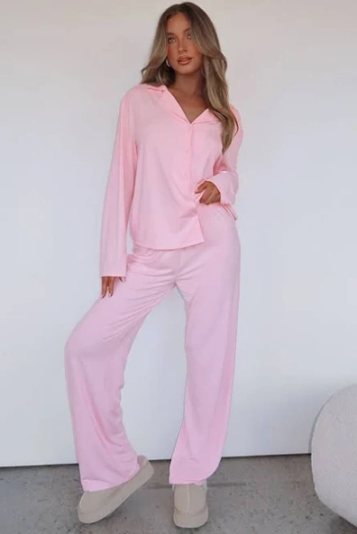 White Fox Pillow Talk Long Sleeve Pyjama Set