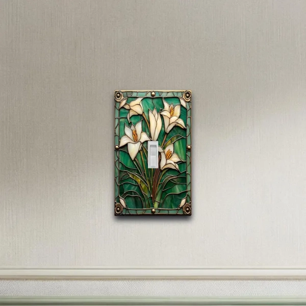 Art Nouveau Lily design Wall Switch Plate outlet cover rocker plate light switch plate wall plate covers lightswitch plate gift idea.