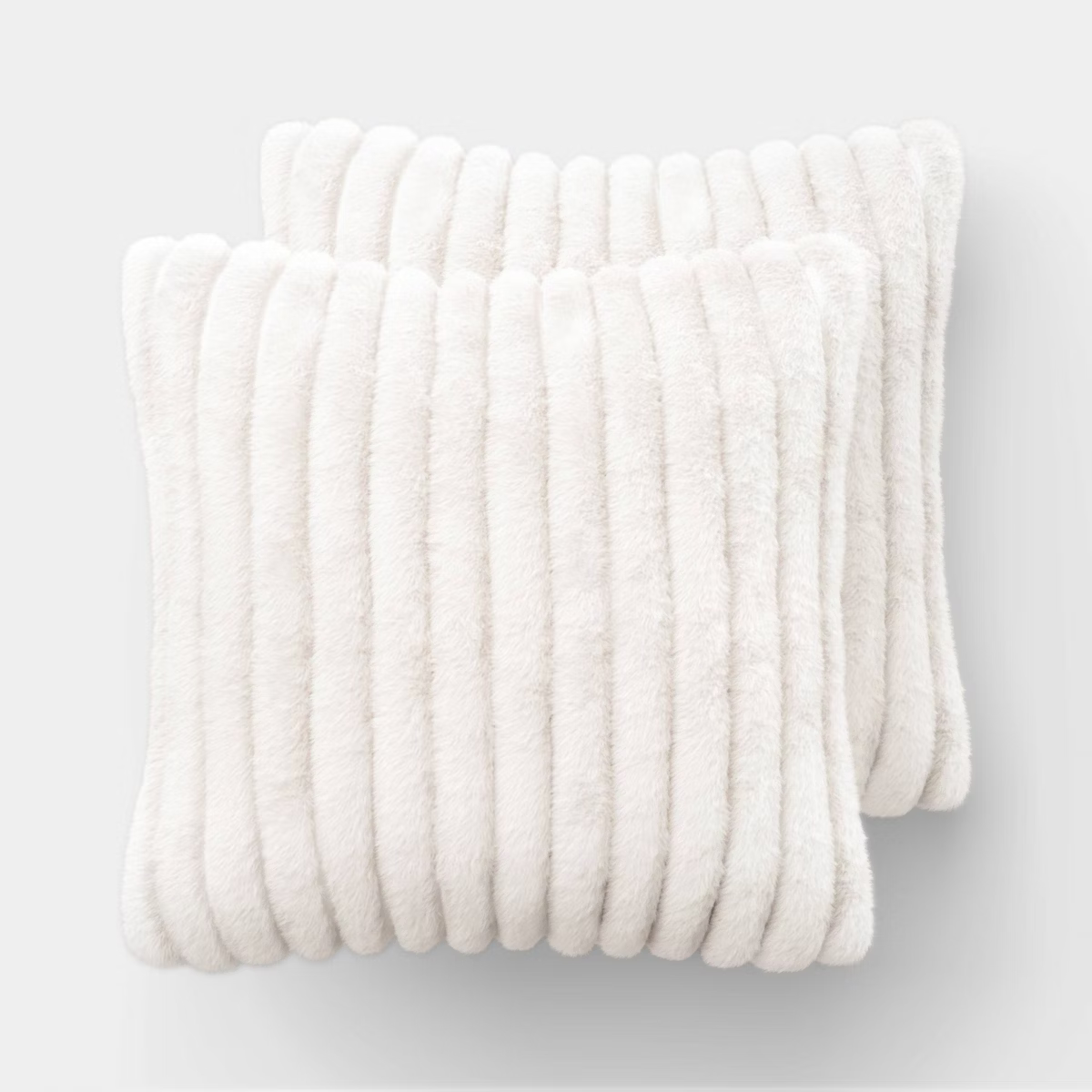 Popular Home Collections Sweet Home Collection Decorative Soft Plush Long Faux Fur Throw Pillows  18 x18   2-Pack