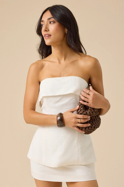 
        Perry Fold Over Linen Tube Top in White | Altar'd State
    