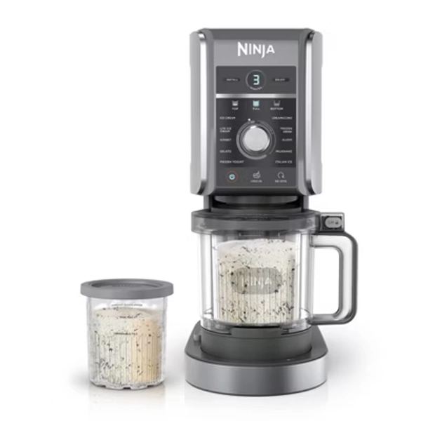 Ninja CREAMi XL Deluxe 11-in-1 Ice Cream and Frozen Treat Maker Silver: Ice Cream Maker, 800W, Yogurt & Sorbet, Dishwasher-Safe
