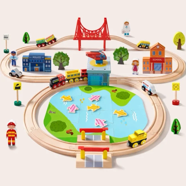Tiny Land Wooden Train Set
