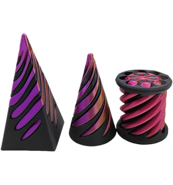 3pc 3D Printed Spiral Cone Toy