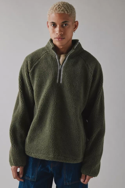 BDG Solid Fleece Quarter Zip Sweatshirt