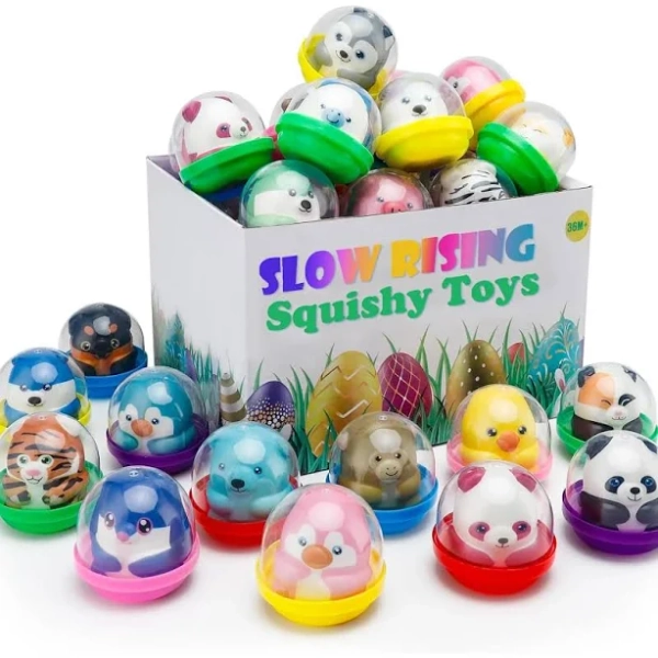 30 Packs Slow Rising Stress Relief Squishy Toys for Kids, Easter Basket Stuffers, Classroom Prizes,