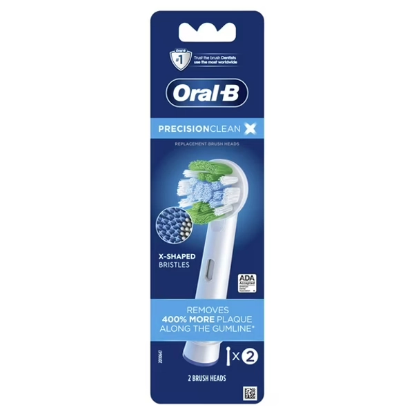 Oral-B PrecisionCleanX X-Filament Replacement Brush Heads, 2 Count