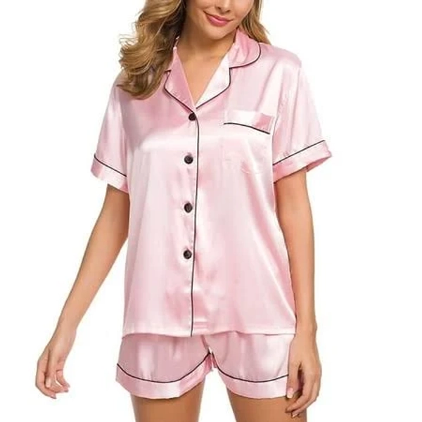 Women's Silky Satin Pajama Set