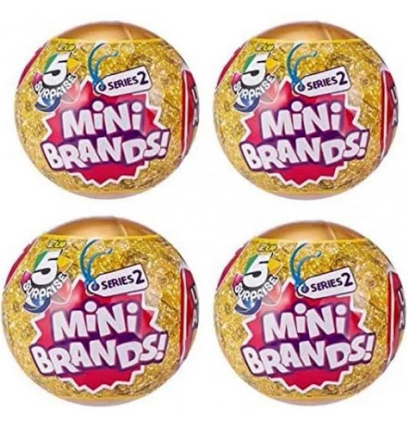 Zuru 5 Surprise Mini Brands Mystery Capsule Real Miniature Brands Collectible Toy (4 Pack)