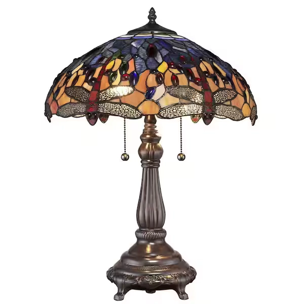 Serena D'italia Tiffany Red Dragonfly 25 in. Bronze Table Lamp T16275ARD