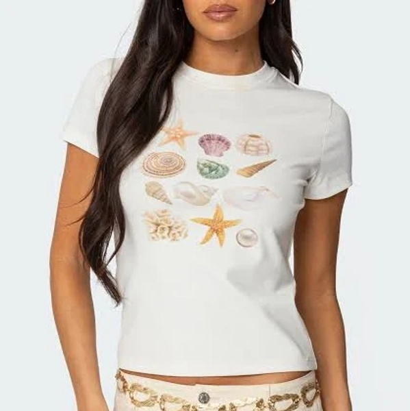 Edikted Women's Seashells Graphic T-Shirt
