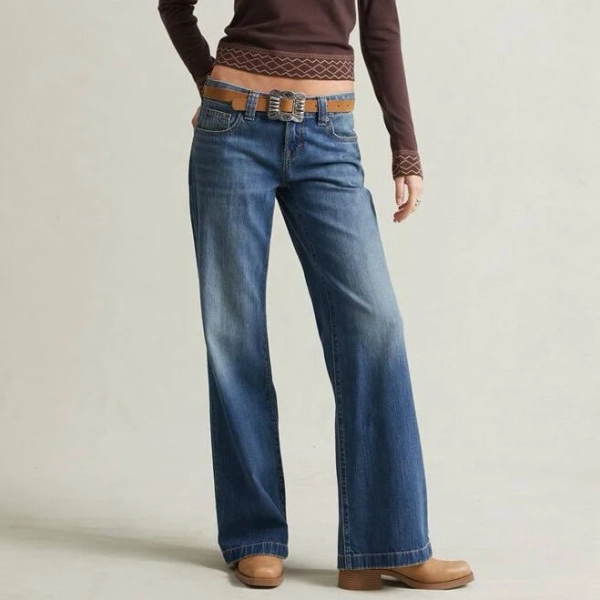 Women's Charlie Low Rise Baggy Bootcut Jeans