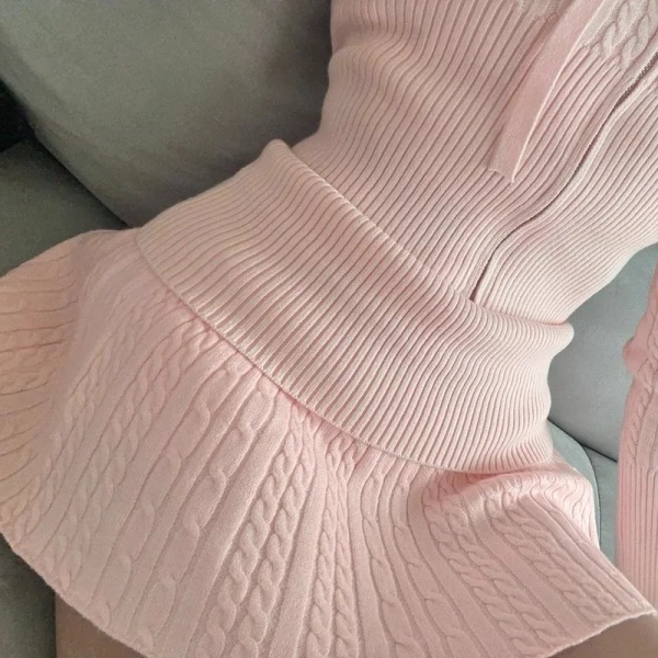 Y2K Hot Girl Knitted Short Skirt Women Winter Clothing Harajuku Solid Color Mini Skirt Gothic Casual Elastic High Waist Skirt - AliExpress 200000345
