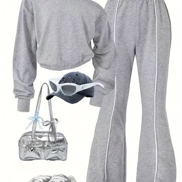 Girls' Off-Shoulder Long Pants Set