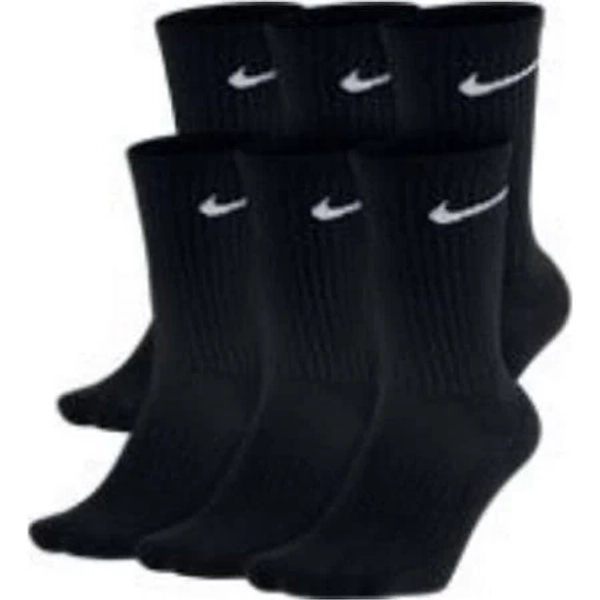 Nike 6 Pack Mens Crew Socks - Black - Large