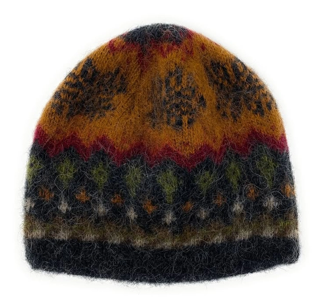 Freyja Canada Winter Icelandic Wool Beanie Cap for Women 2 Ply Knitted, Black, Orange, Green, Grey, Dark Red, One Size | Caps for women, Wool beanie, Knitting
