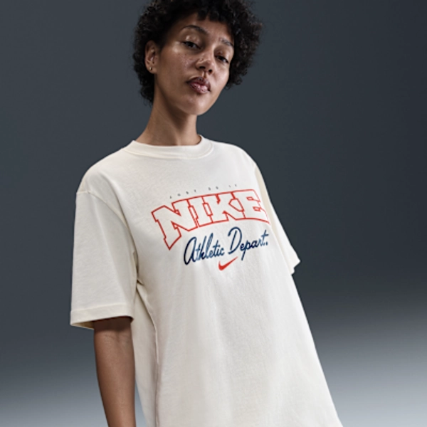 Nike Sportswear Women's Loose Short-Sleeve Graphic T-Shirt - Pale Ivory - Size XS