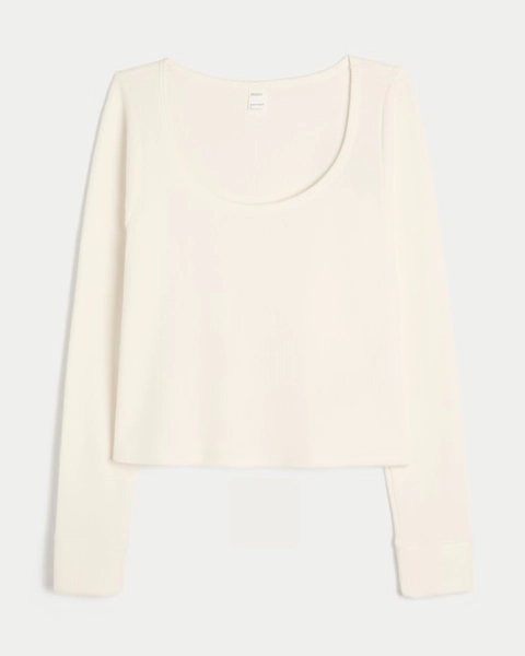 Gilly Hicks Always Cozy Waffle Long-Sleeve Scoop Top
