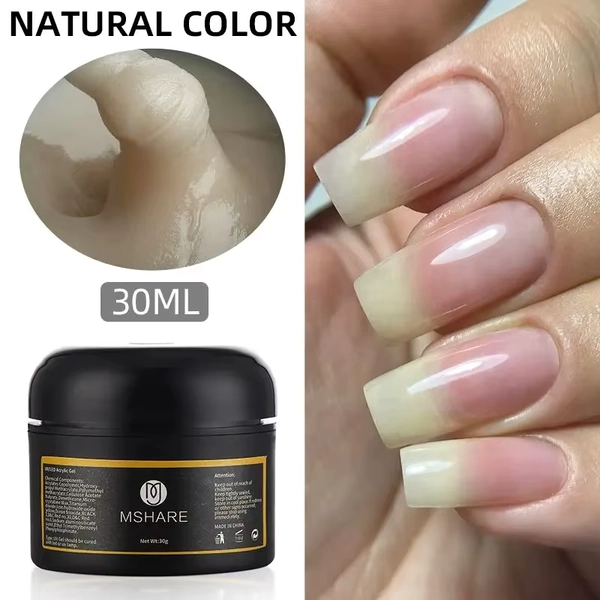 MSHARE 30g Natural Looking Poly Nails Acryl Gel Nail Extensions Builder UV Led Acrylgel Crystal Clear Gel Logo Customization