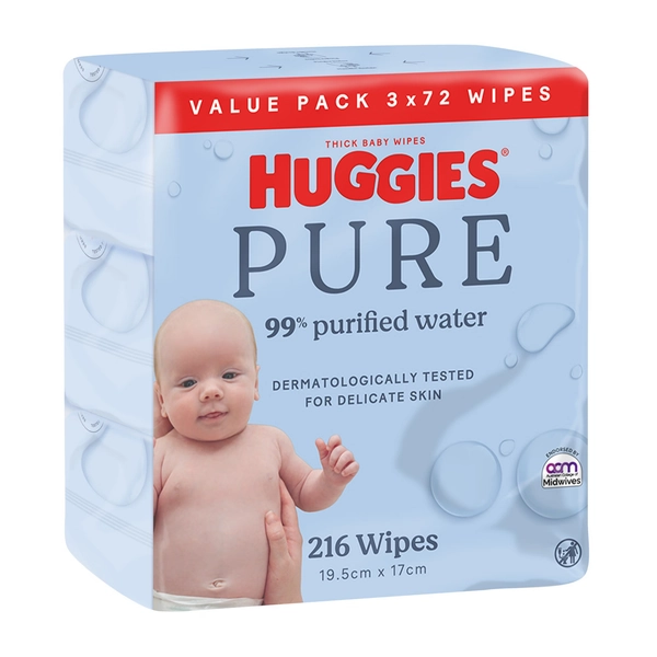 Huggies Baby Wipes 99 Water Wipes 216 Pack