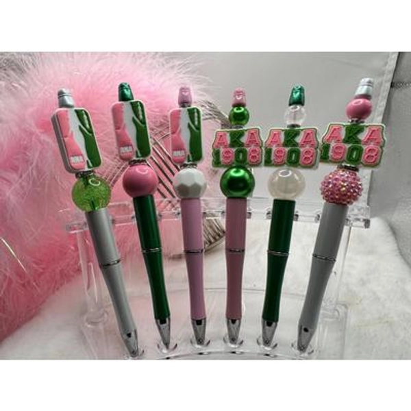 Beaded Pen: Sorority Inspired |AKA|Pink and Green