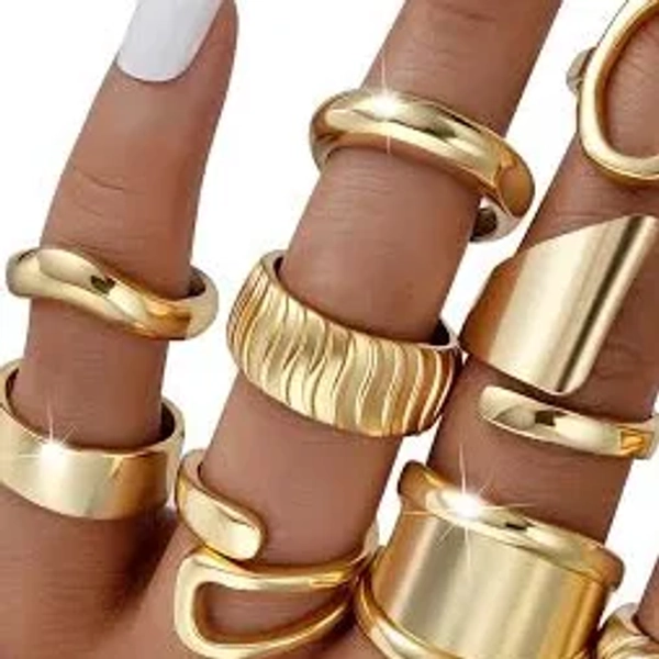 Women's Chunky Gold Stackable Rings
