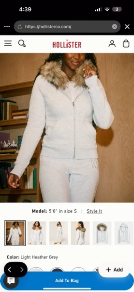 Faux Fur Trim Logo Graphic Zip-Up Hoodie