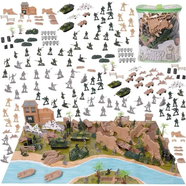 Blue Panda 400-Piece Army Men Toy Soldiers Playset