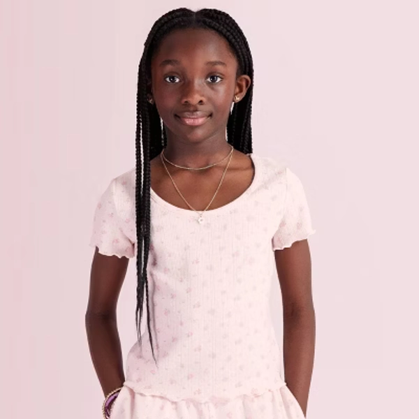 Girls' Pyper Blooming Heirloom Ditsy Pointelle T-Shirt - LoveShackFancy x Target Light Pink L