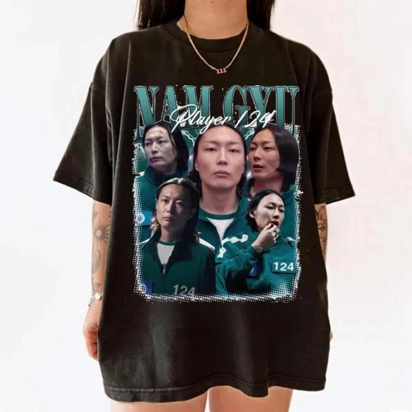 [SALE UP TO 30%] Nam Gyu Player 124 Bootleg Graphic T-Shirt  Squid Game 3 Inspired Design, Vintage Cotton Fabric, Classic Summer Outfit, Unisex Movie Merch, Squid Game Edit Shirt
