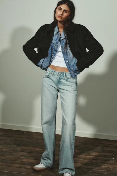 TRF WIDE LEG LOW RISE JEANS