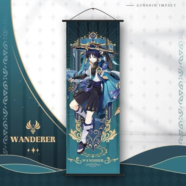 Genshin Impact Wanderer Hanging Scroll Anime Poster